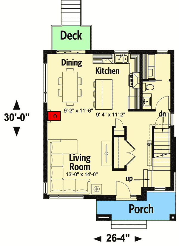 Plan 22479DR: Expandable Prairie Style House Plan - Floor Plan - Main Level - Contemporary, Modern, Northwest, Prairie