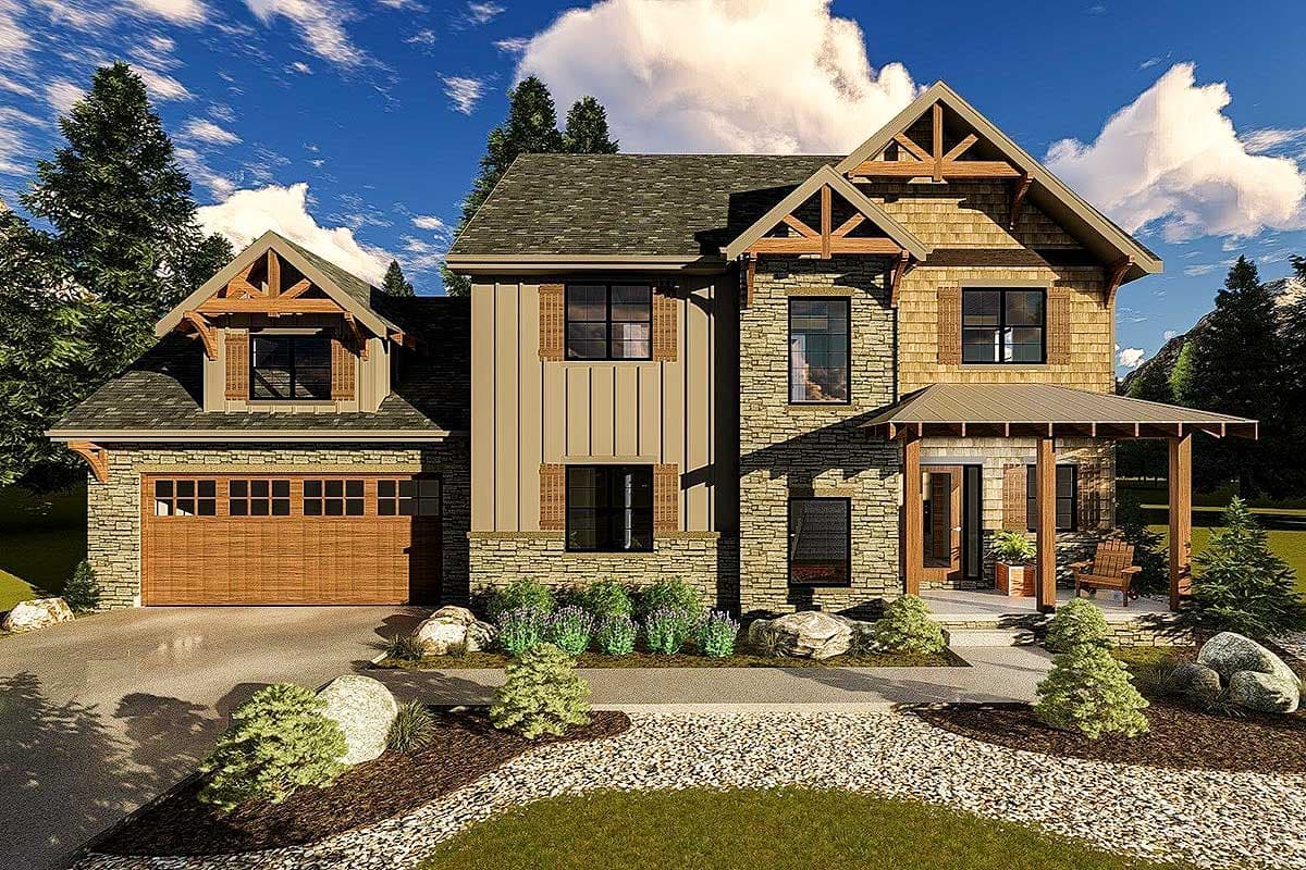Plan 62721DJ: Mountain Rustic House Plan With 3 Upstairs Bedrooms - 1910 Sq Ft - Image #7 - Craftsman, Mountain, Rustic, Vacation