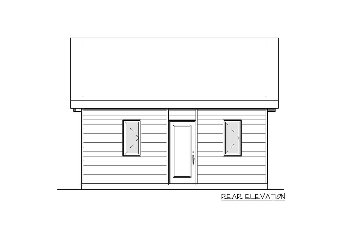 Plan 22481DR: 360 Square Foot Modern Pool House Plan - Image #5 - Mountain, Vacation