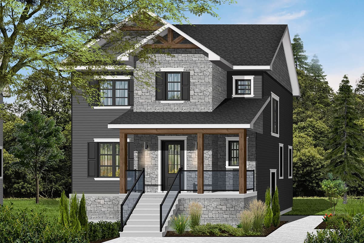 Plan 22486DR: 3 Bedroom Transitional House Plan with a Small Footprint - Image #4