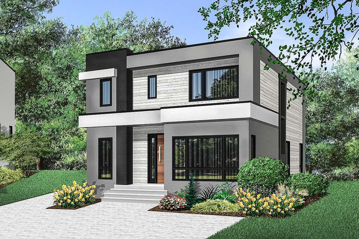Plan 22488DR: 4-Bed Modern House Plan with Master Balcony - Image #6 - Modern, Northwest