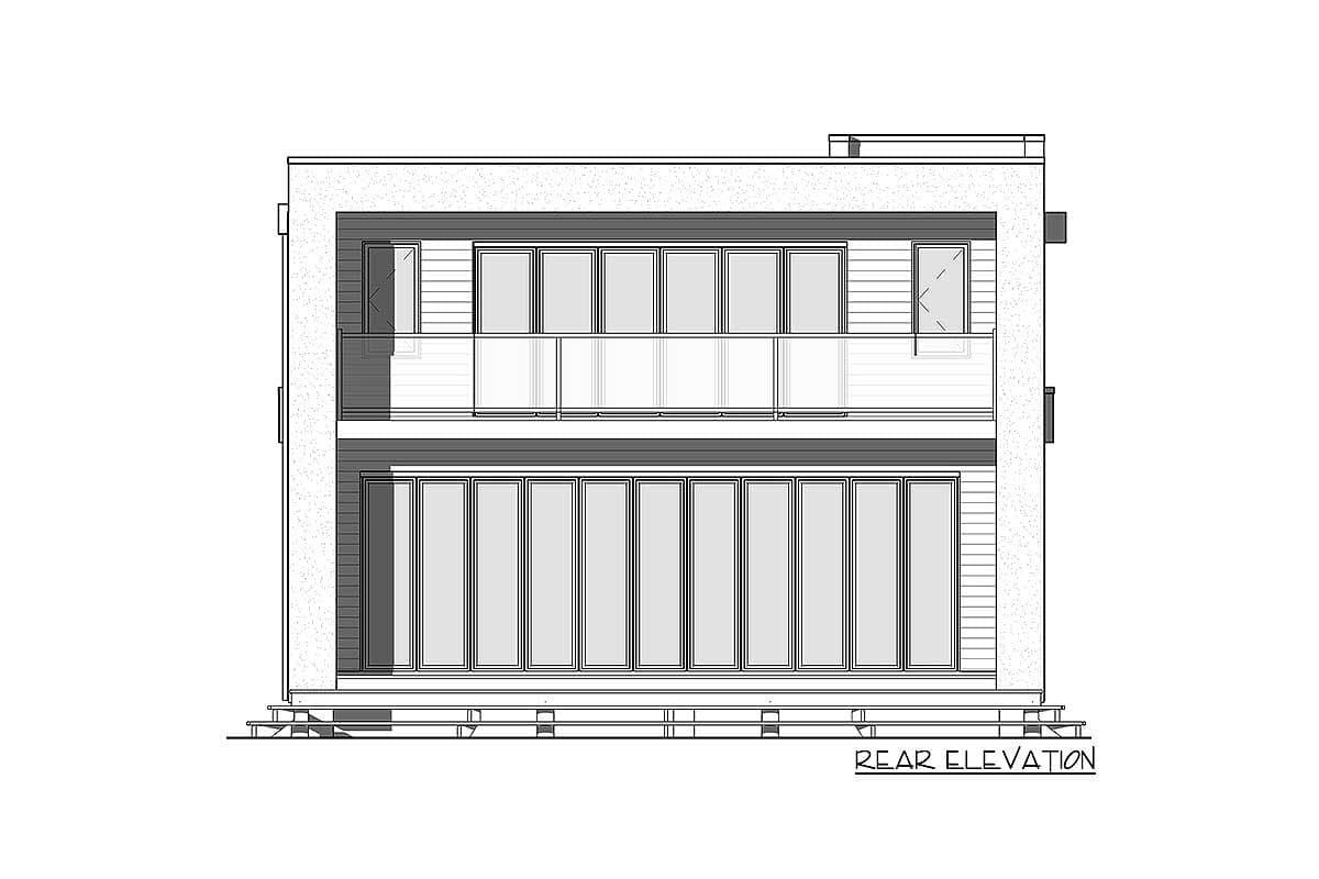 Plan 22488DR: 4-Bed Modern House Plan with Master Balcony - Image #8 - Modern, Northwest