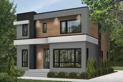 4-Bed Modern House Plan with Master Balcony