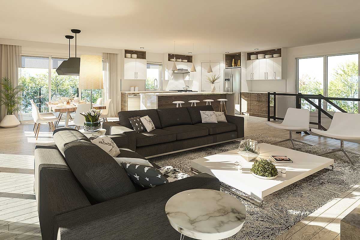 Plan 22490DR: Modern Barndominium-Style House with Huge Deck and Upside-down Layout - Image #5 - Barndominium, Cabin, Contemporary, Modern, Mountain, New American, Northwest, Rustic