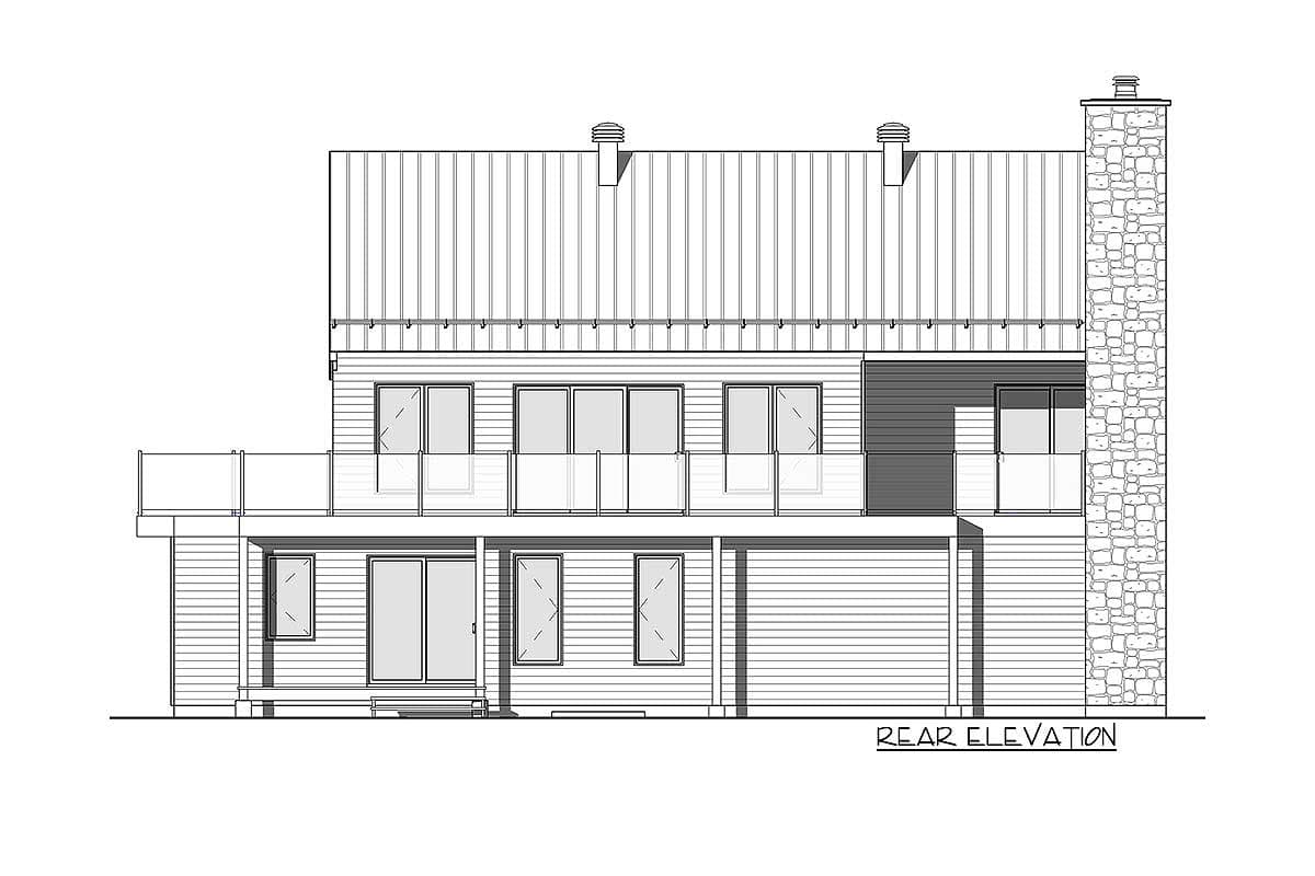 Plan 22490DR: Modern Barndominium-Style House with Huge Deck and Upside-down Layout - Image #10 - Barndominium, Cabin, Contemporary, Modern, Mountain, New American, Northwest, Rustic