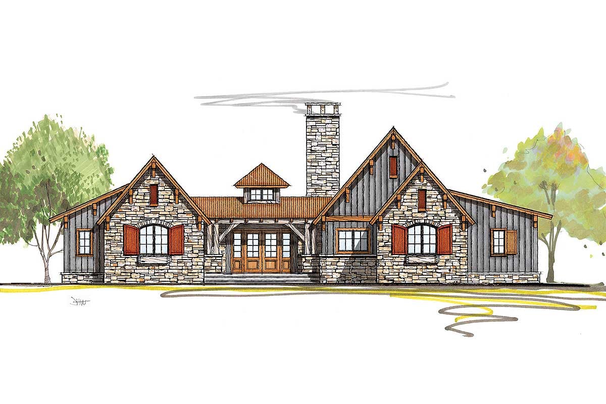 Plan 18846CK: Rustic Mountain Ranch House Plan - 2886 Sq Ft - Image #18 - Country, Craftsman, Mountain, Ranch, Rustic