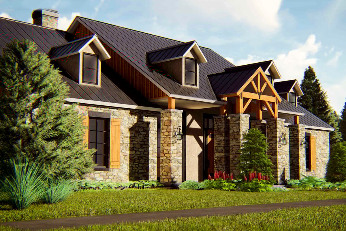 Plan 54021LK: Country Craftsman with Sunroom off Master Bedroom - Image #4 - Country, Craftsman, Farmhouse