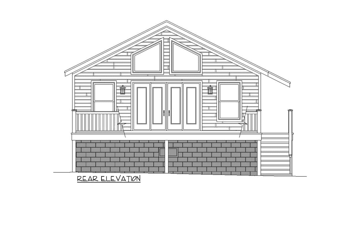 Plan 68515VR: One Bedroom Starter House Plan - Image #5 - Carriage, Vacation