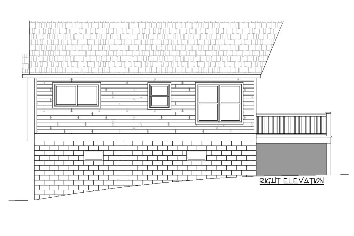 Plan 68515VR: One Bedroom Starter House Plan - Image #6 - Carriage, Vacation