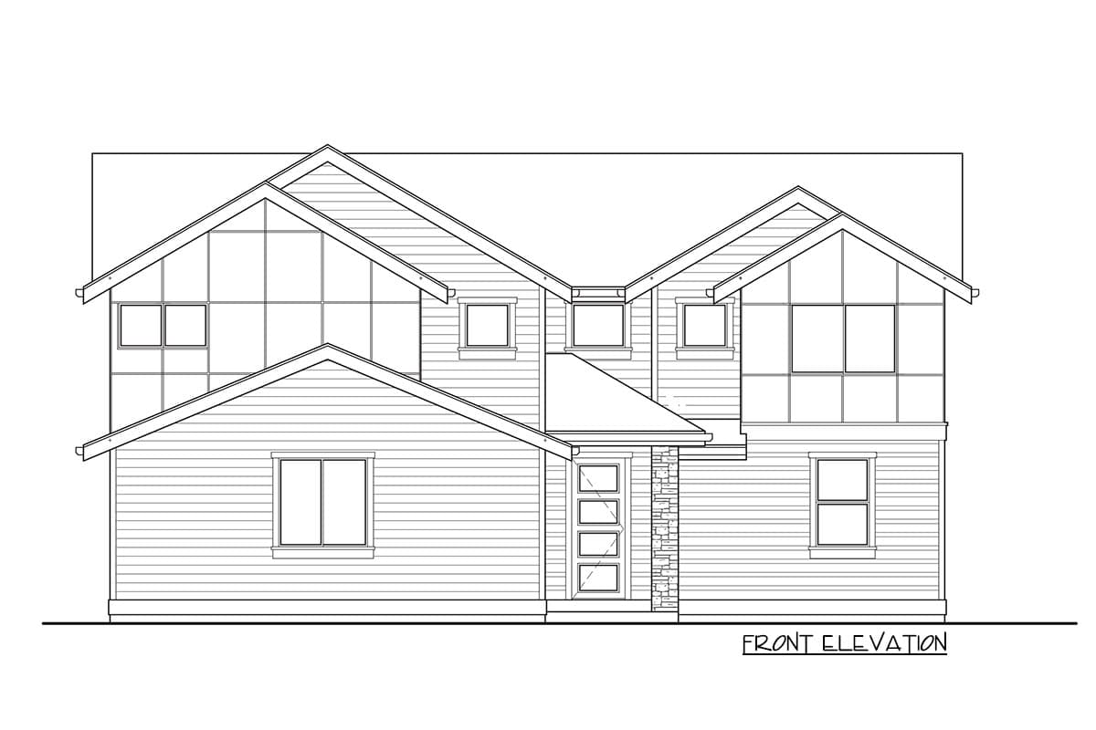 Plan 737023LVL: Two-Story House Plan with Leisure Loft and Junior Suite - Image #5 - Northwest, Traditional