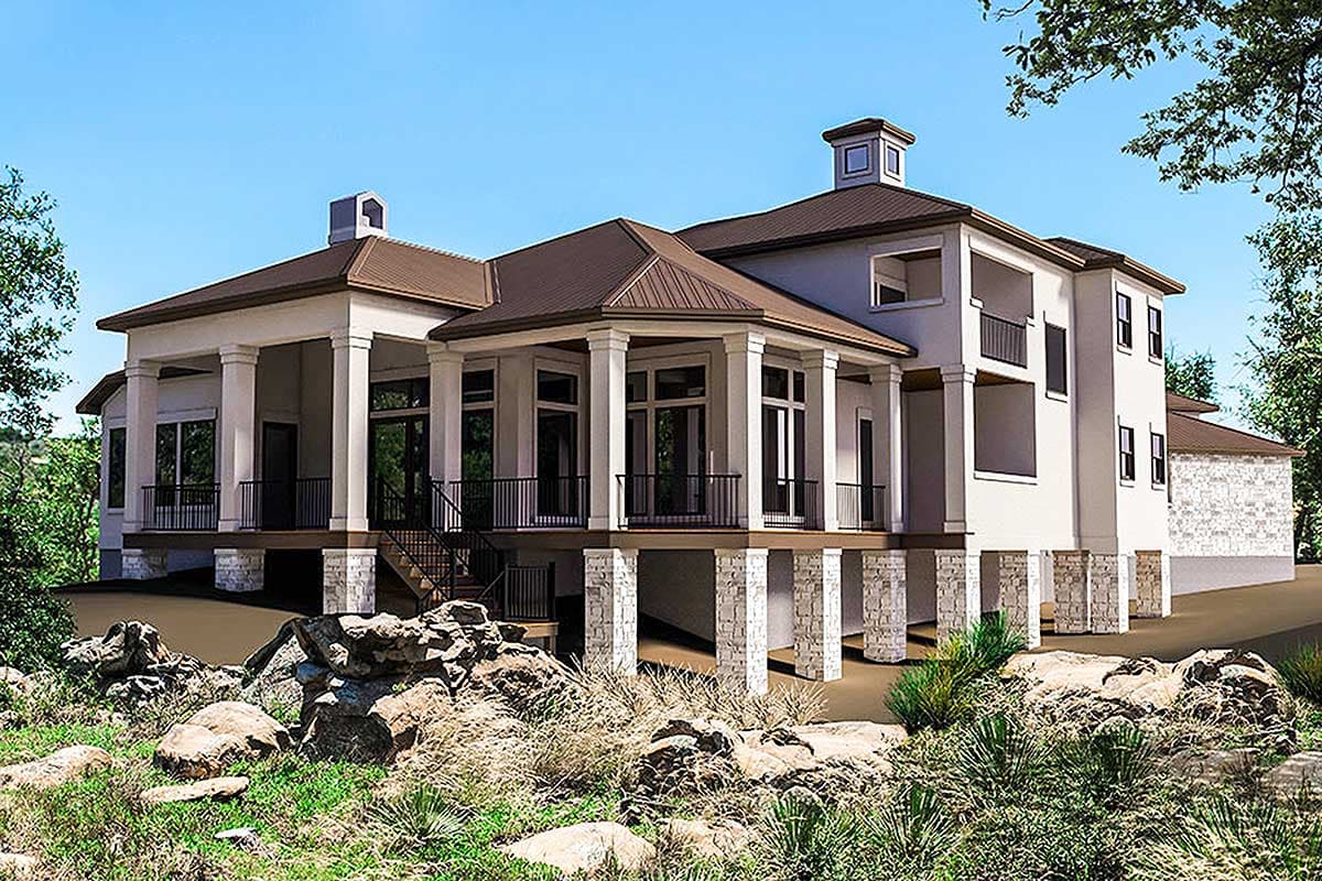 Plan 54016LK: Beautiful Tuscan House Plan with Wrap-Around Porch - Image #8 - European, Mediterranean, Tuscan