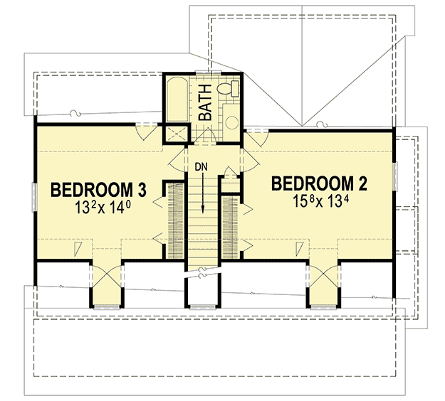 Plan 92105VS: Classic Country Cape With Drive-Under Garage - Floor Plan - 2nd Floor - Cottage, Country