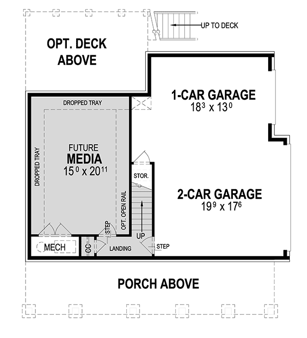 Plan 92105VS: Classic Country Cape With Drive-Under Garage - Floor Plan - Lower Level - Cottage, Country