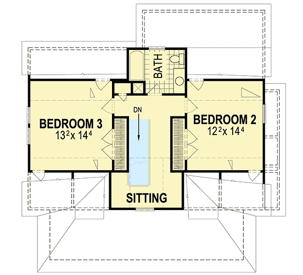 Plan 92106VS: Country House Plan with Drive-Under Garage - Floor Plan - 2nd Floor - Country