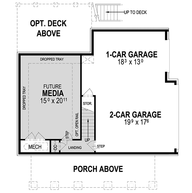 Plan 92106VS: Country House Plan with Drive-Under Garage - Floor Plan - Lower Level - Country