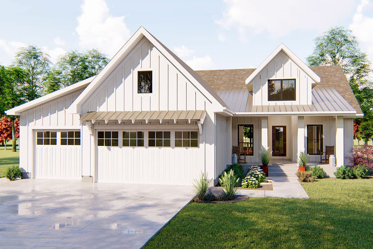 Plan 62725DJ: Modern 3-Bed Farmhouse Plan with Split Bedrooms - 1733 Sq Ft - Image #7 - Country, Farmhouse, Modern Farmhouse, Ranch, Traditional