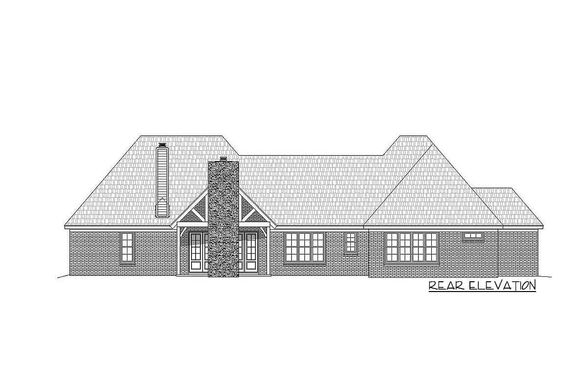 Plan 68518VR: Simplified 3-Bed Rugged Ranch Home Plan - 2820 Sq Ft - Image #4 - Craftsman, European, Hill Country, Ranch, Rustic