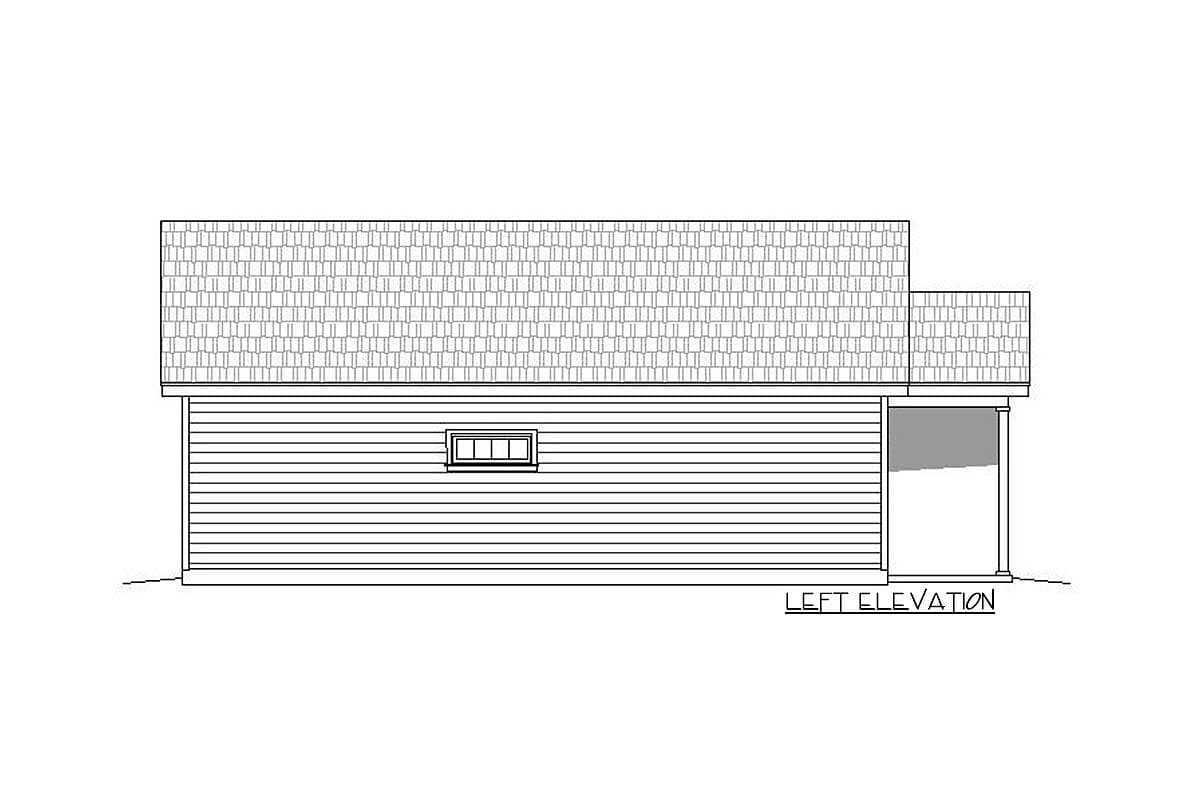 Plan 68520VR: 2-Bed Cottage with Gabled Covered Entry - 1050 Sq Ft - Image #4 - Northwest, Traditional