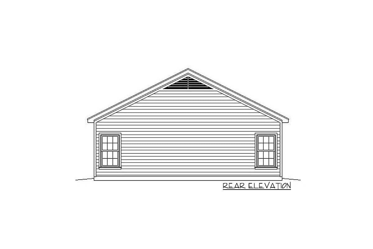 Plan 68520VR: 2-Bed Cottage with Gabled Covered Entry - 1050 Sq Ft - Image #5 - Northwest, Traditional