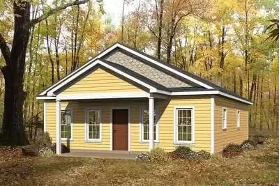 2-Bed Cottage with Gabled Covered Entry - 1050 Sq Ft