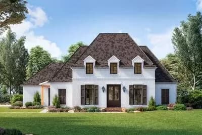 Charming French Country House Plan with Open Concept Living Space - 2764 Sq Ft