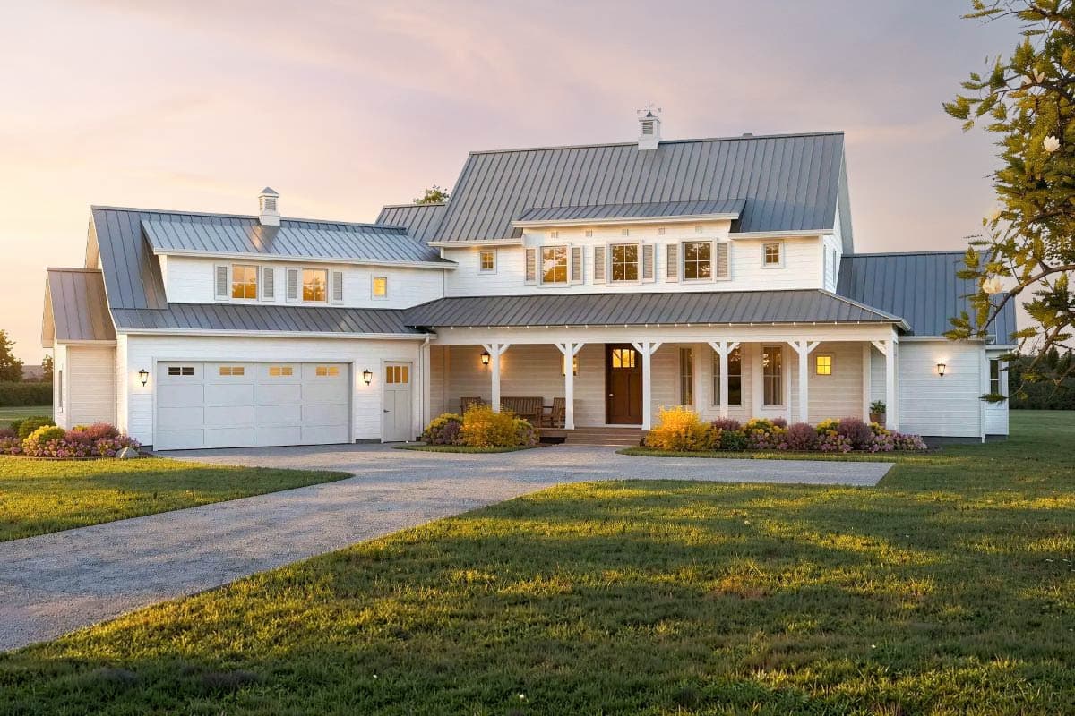 Plan image - 28922JJ:Versatile Modern Farmhouse Plan with Two Upstairs Bedroom Layouts