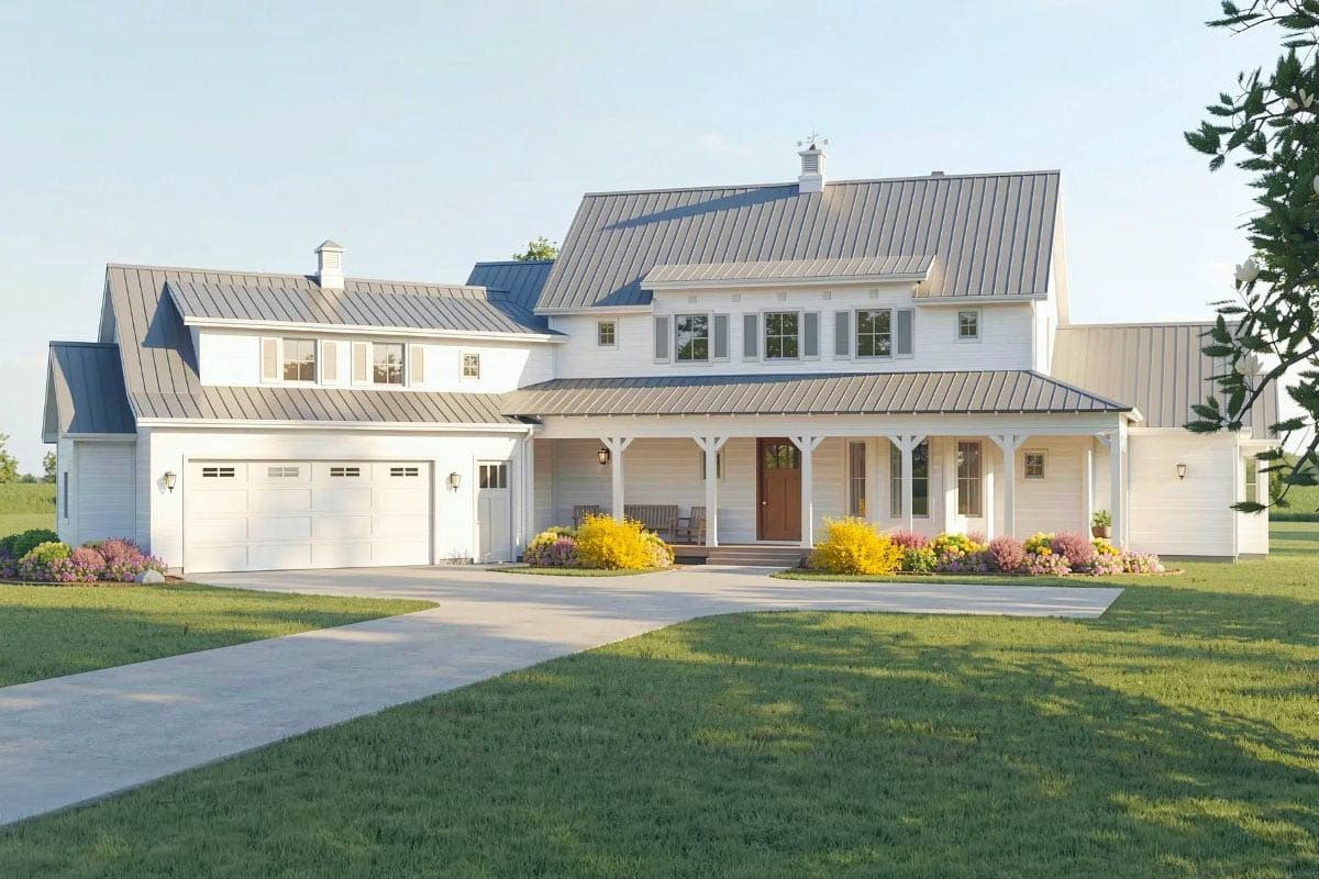 Plan 28922JJ: Versatile Modern Farmhouse Plan with Two Upstairs Bedroom Layouts - Image #3 - Country, Farmhouse, Modern Farmhouse, New American, Traditional