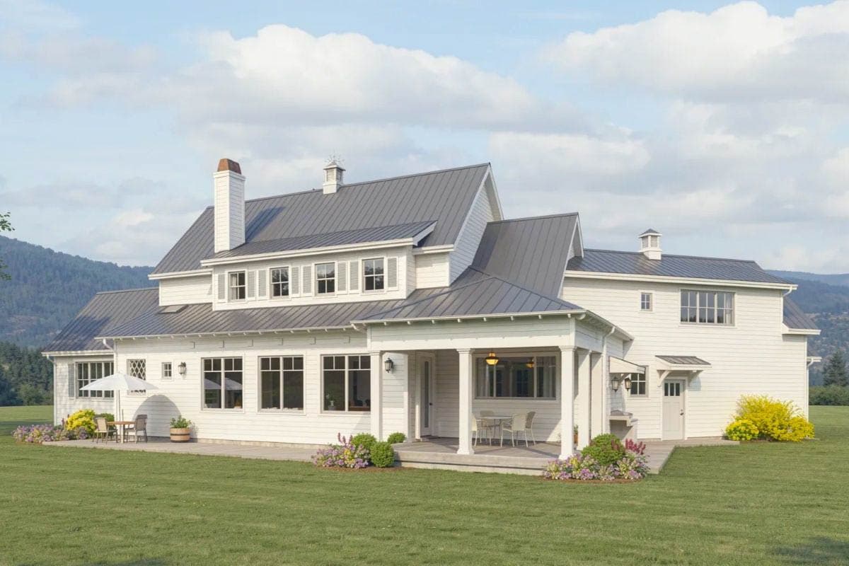 Plan 28922JJ: Versatile Modern Farmhouse Plan with Two Upstairs Bedroom Layouts - Image #2 - Country, Farmhouse, Modern Farmhouse, New American, Traditional