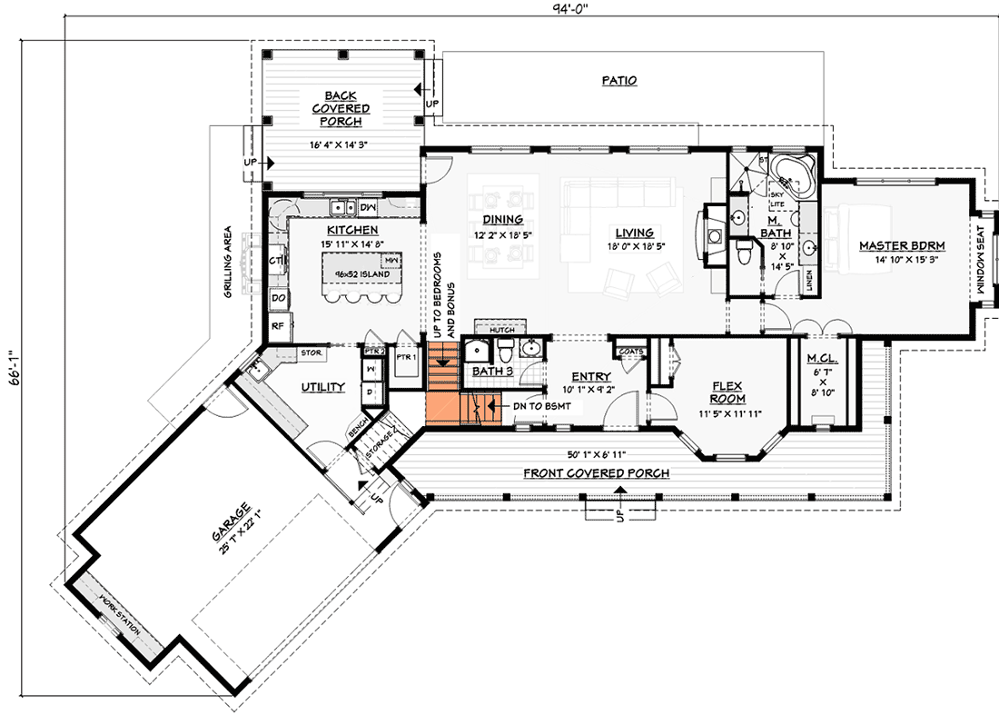 Plan 28922JJ: Versatile Modern Farmhouse Plan with Two Upstairs Bedroom Layouts - Floor Plan - Basement Option Stair Location - Country, Farmhouse, Modern Farmhouse, New American, Traditional