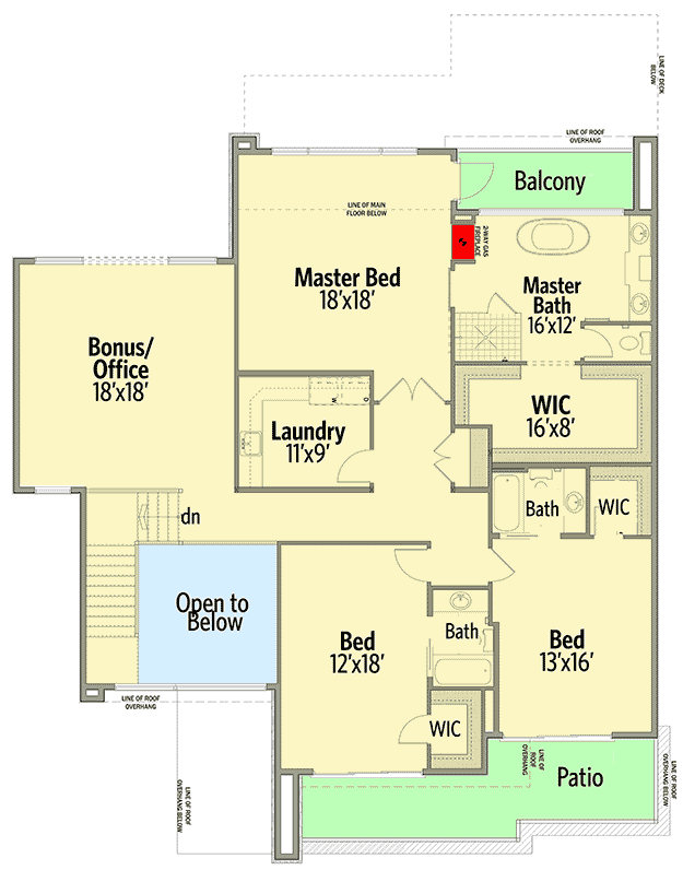 Plan 81707AB: Striking Modern House Plan with Second Floor Patio - Floor Plan - 2nd Floor - Contemporary, Modern