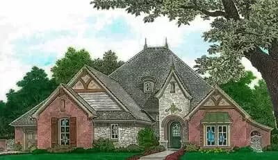 French Country House Plan with Bonus Room