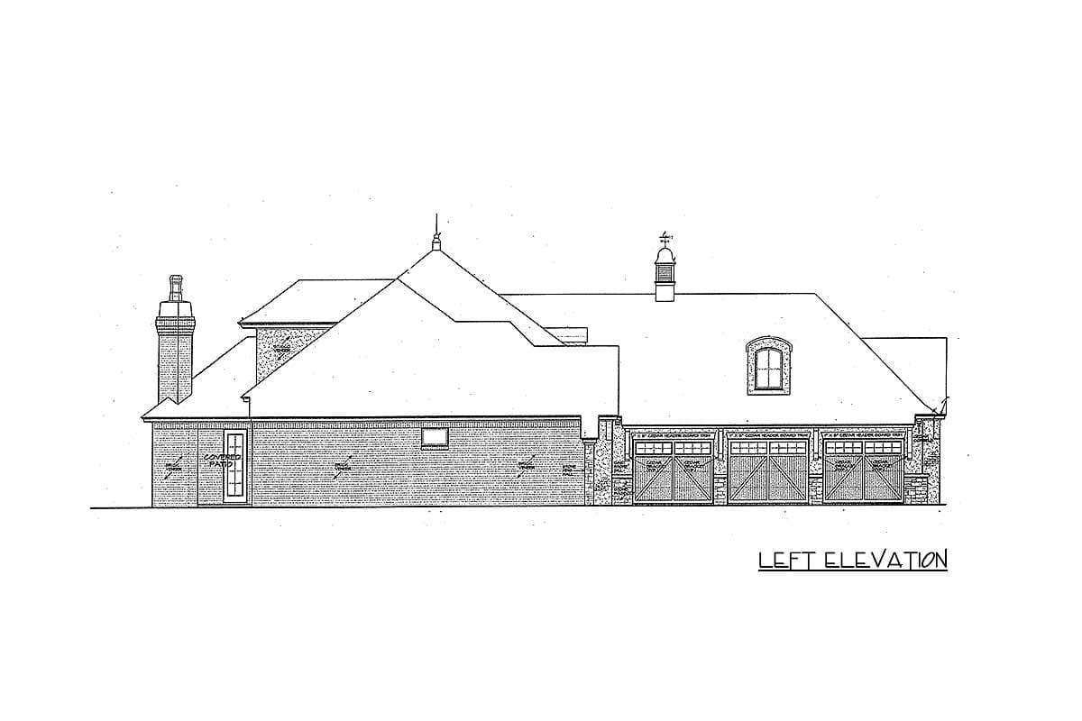 Plan 48571FM:  French Country House Plan with Media Room and Upstairs Rec Room - Image #5 - European, French Country, Southern