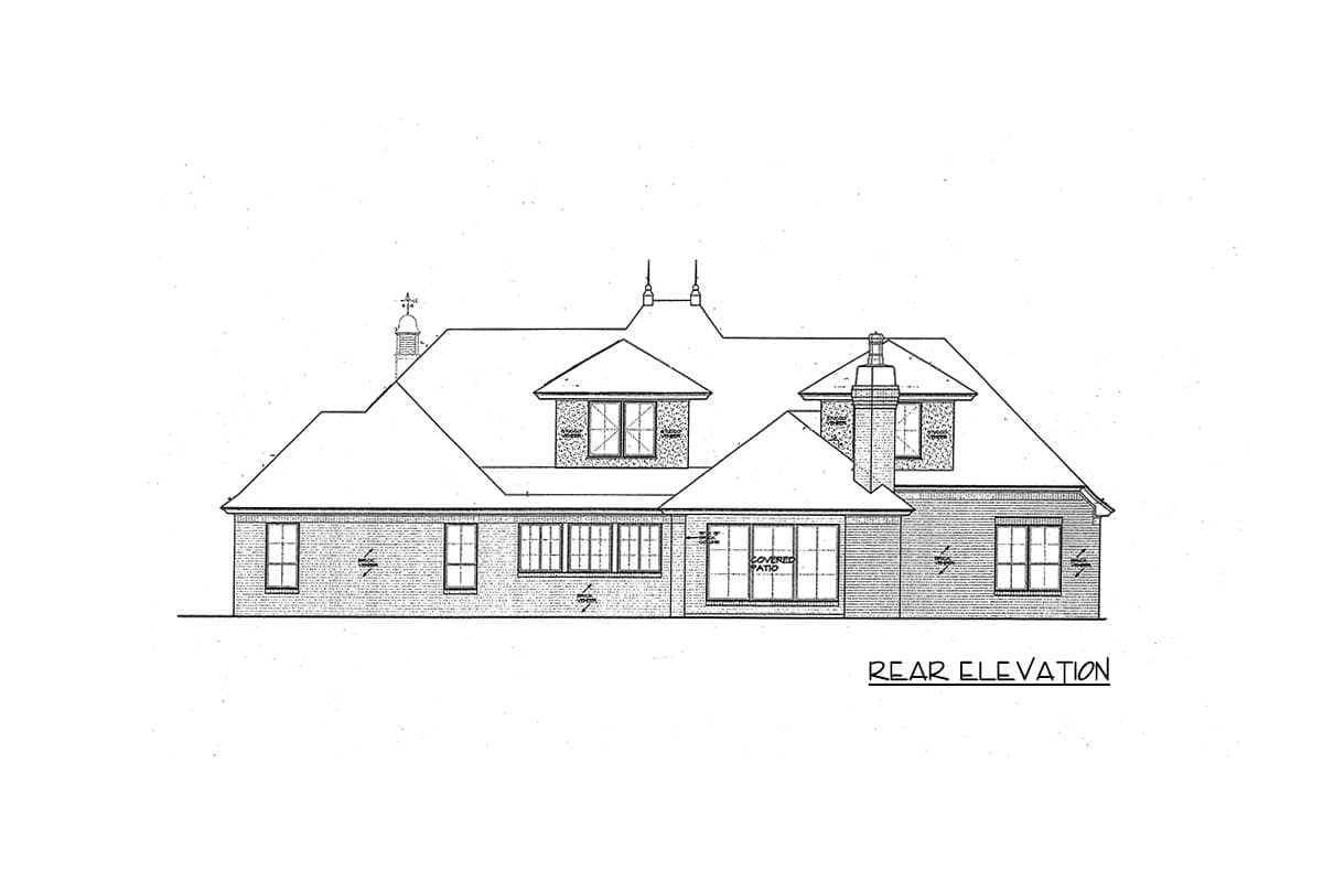 Plan 48571FM:  French Country House Plan with Media Room and Upstairs Rec Room - Image #4 - European, French Country, Southern
