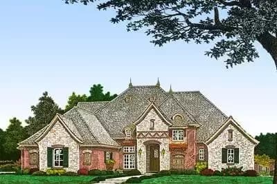 European House Plan with Giant Media Room