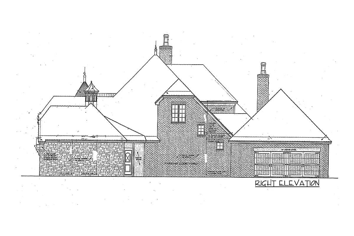 Plan 48576FM: French Country House Plan with Attractive Turreted Dining Room - 2973 Sq Ft - Image #4 - European, French Country