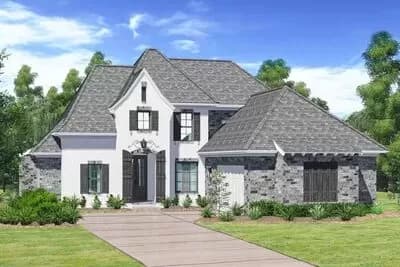 French Country House Plan with Open Floor Plan