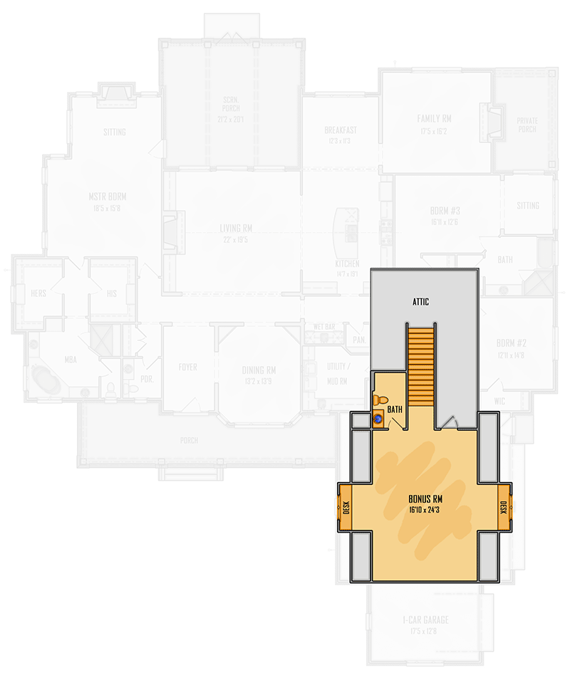 Plan 510019WDY: Flexible 3-Bed Farmhouse Plan with Impressive Features - Floor Plan - Bonus Over Garage - Acadian, Country, European, Farmhouse, Louisiana-Style, Southern
