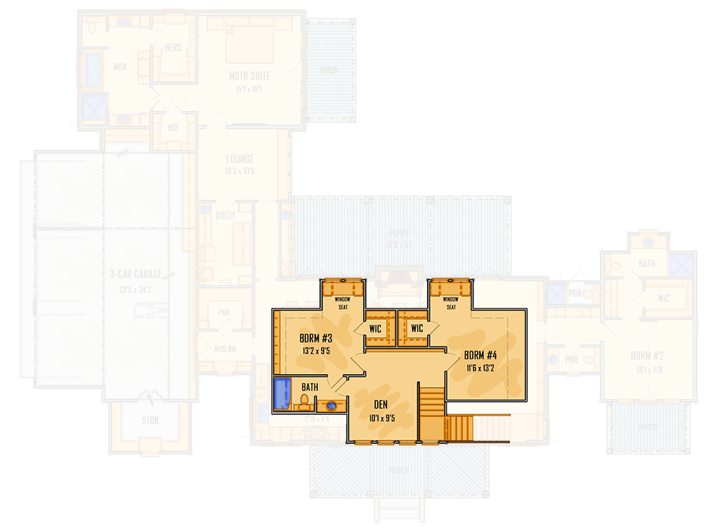 Plan 510021WDY: Chic Country Farmhouse - Floor Plan - 2nd Floor - Country, Farmhouse, Southern