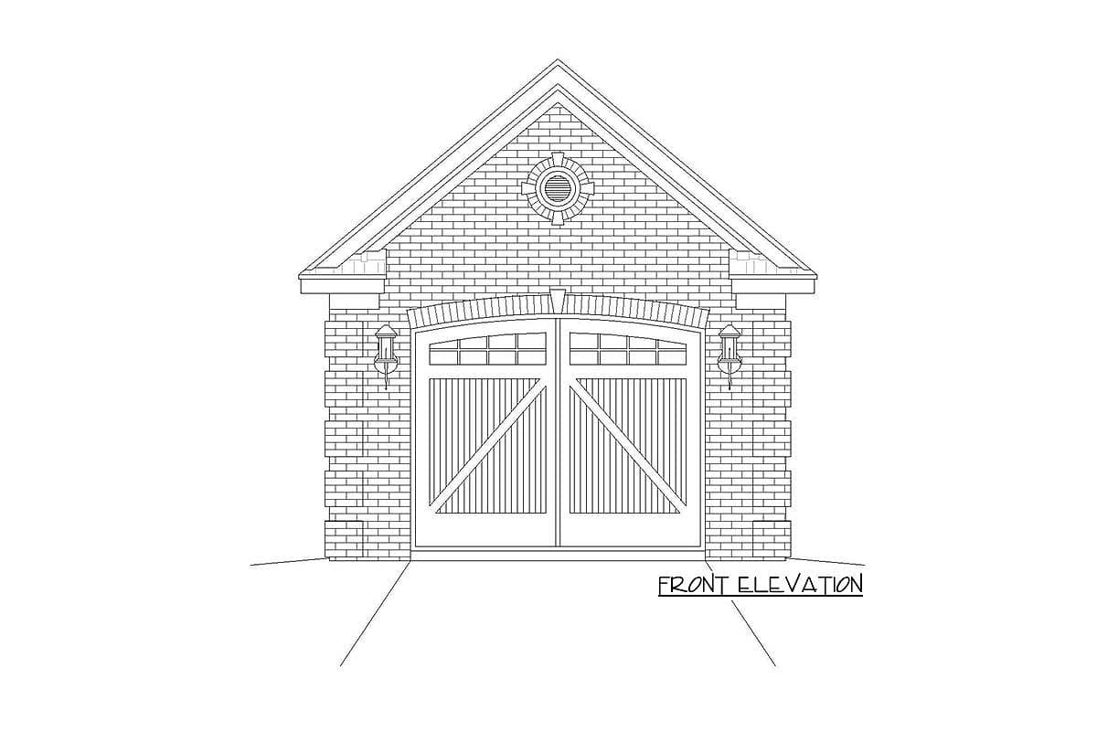 Plan 68523VR: Detached Garage with Brick Exterior - Image #4 - Traditional