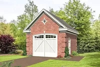Detached Garage with Brick Exterior