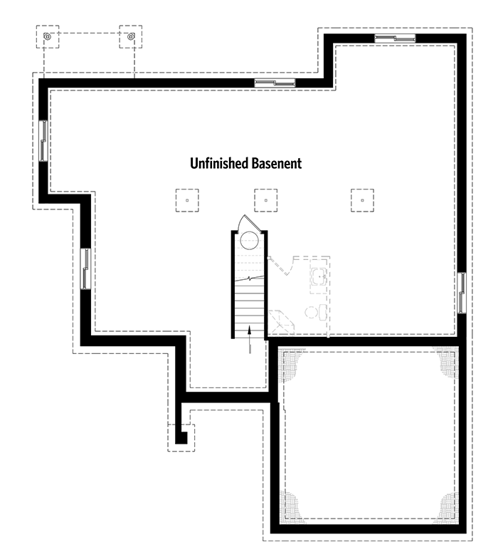 Plan 22494DR: 3-Bed Country Ranch Home Plan with Optional Versions - Floor Plan - Lower Level  - Country, Craftsman, Northwest, Ranch, Rustic