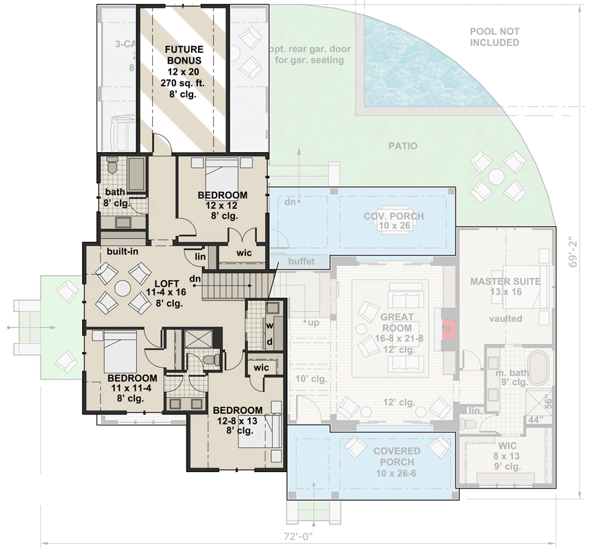 Plan 14662RK: Modern Farmhouse Plan Rich with Features - 2886 Sq Ft - Floor Plan - 2nd Floor - Country, Farmhouse, Modern Farmhouse, New American
