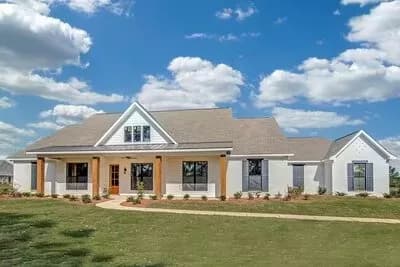 One Level Country House Plan - 2677 Sq Ft