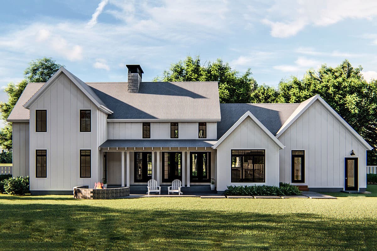 Plan 62728DJ: Classic Farmhouse with Two-story Great Room  - Image #4 - Country, Farmhouse, Modern Farmhouse