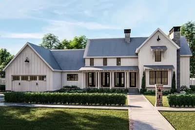 Classic Farmhouse with Two-story Great Room 