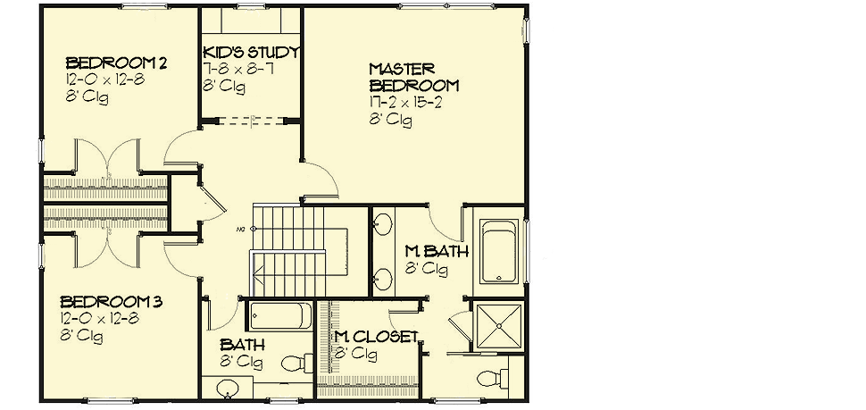 Plan 970014VC: Traditional 3-Bed with Shed Dormer and Covered Entry Porch - Floor Plan - 2nd Floor - Country, Traditional, Tudor
