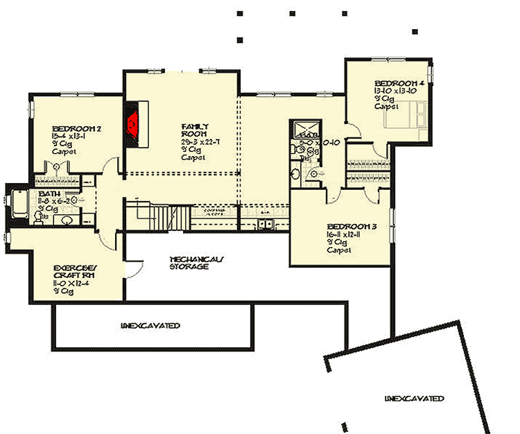 Plan 970058VC: Luxury Craftsman House Plan with Finished Lower Level - Floor Plan - Lower Level - Coastal, Craftsman, Farmhouse, New American, Northwest