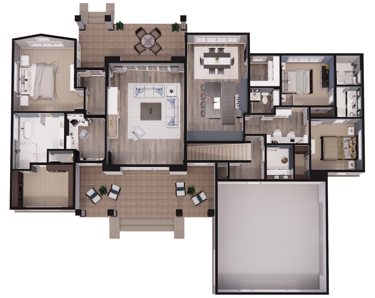 Plan 14663RK: Modern Farmhouse Plan with 3-Beds Down and Bonus Over Garage - 2125 Sq Ft - Image #49 - Country, Farmhouse, Modern Farmhouse, New American