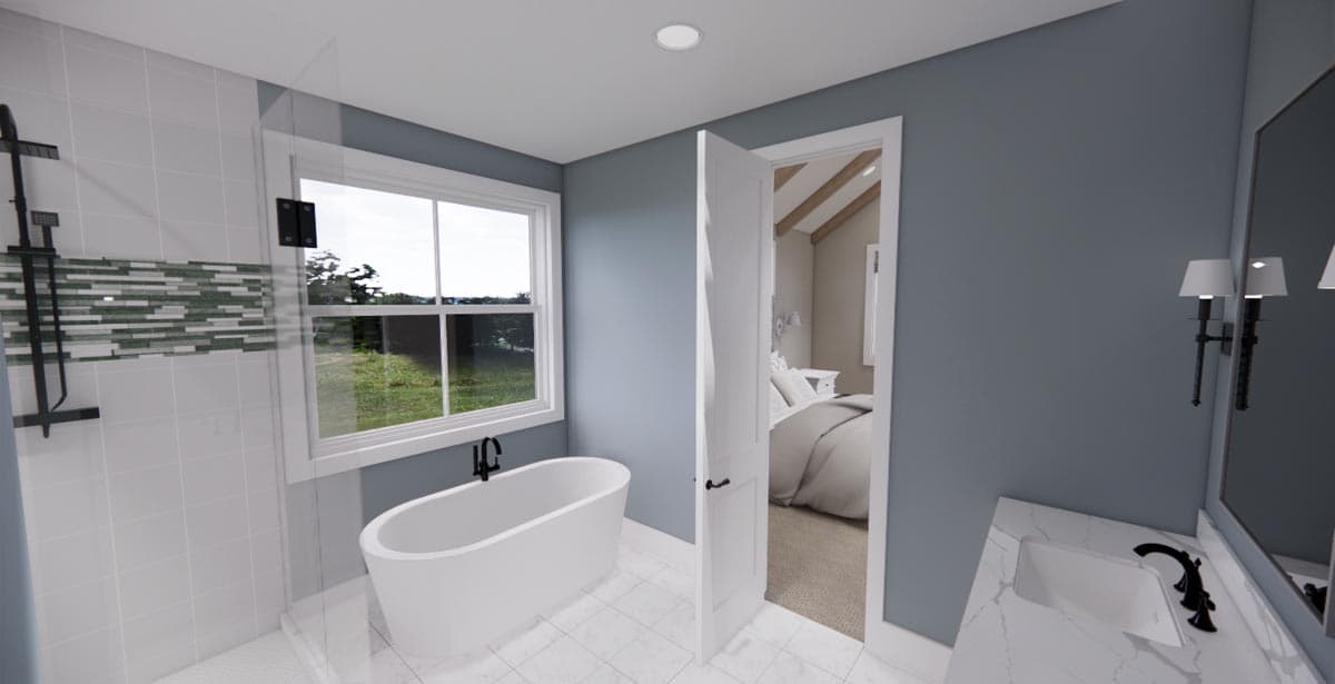 Plan 14663RK: Modern Farmhouse Plan with 3-Beds Down and Bonus Over Garage - 2125 Sq Ft - Image #17 - Country, Farmhouse, Modern Farmhouse, New American