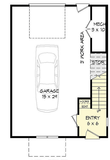 Plan 68526VR: Contemporary House Plan with Scenic Mezzanine - Floor Plan - Ground Level - Contemporary, Northwest